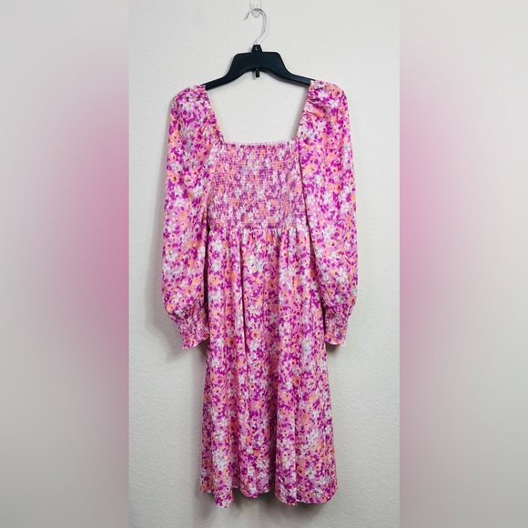 Few Moda Classic Smocked Midi Dress Medium - Picture 6 of 12